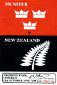 Munster v New Zealand 1978 rugby  Programmes